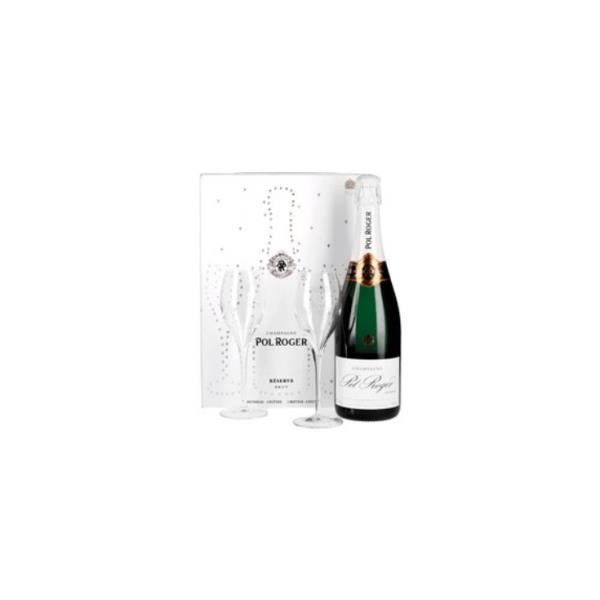 Pol Roger Brut Réserve Etui 2 Flûtes - Champagne AOC