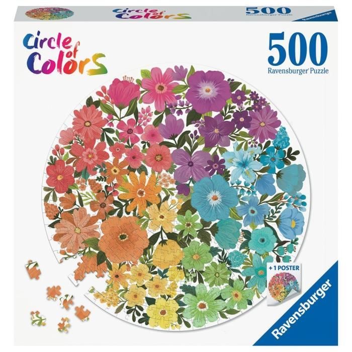 Ravensburger - Puzzle rond 500 pièces - Fleurs (Circle of Colors)