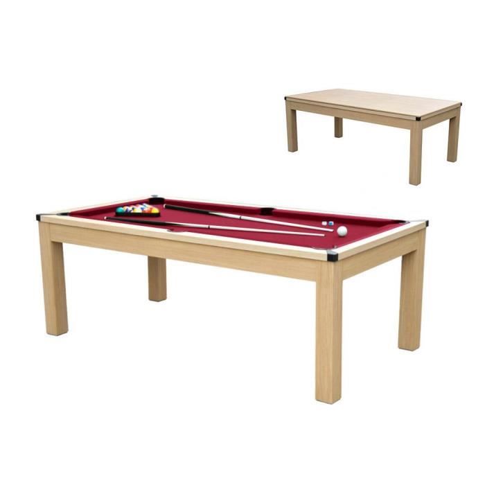 Table transformable - Billard & Ping-pong BALTHAZAR - 213*112*81.5cm - Rouge