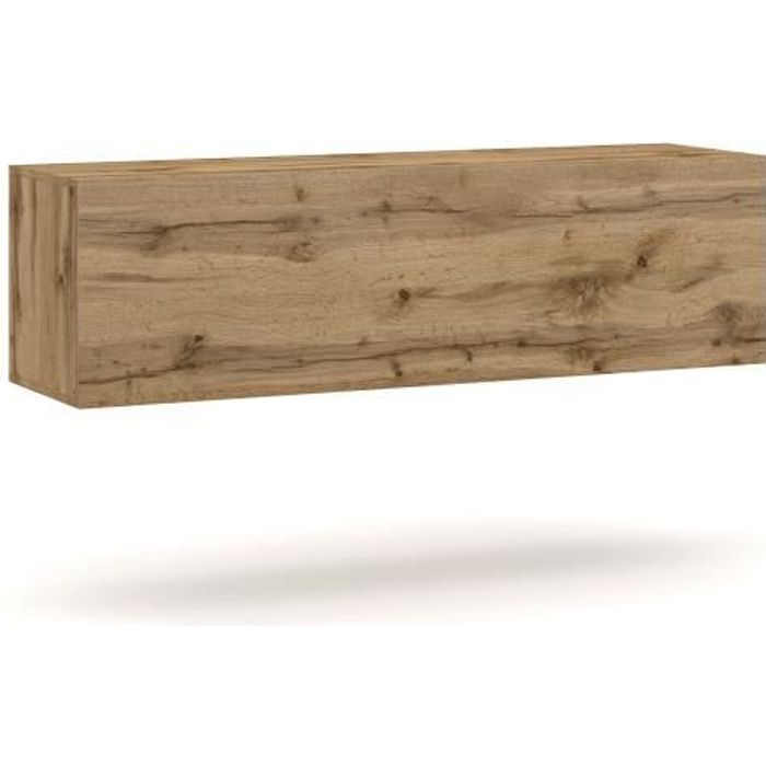 Meuble TV suspendu VIVO - 140 cm - chêne wotan - style moderne