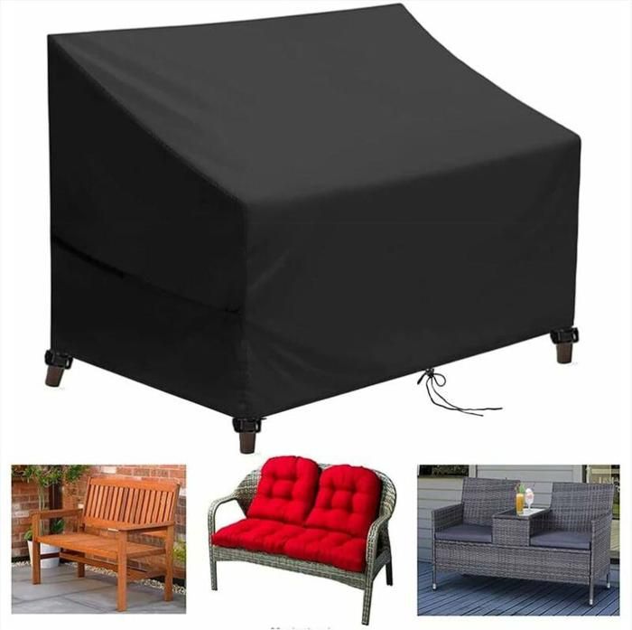 Housse de banc de jardin tissu oxford 210D imperméable coupe-vent protection UV - 134x66x89 cm
