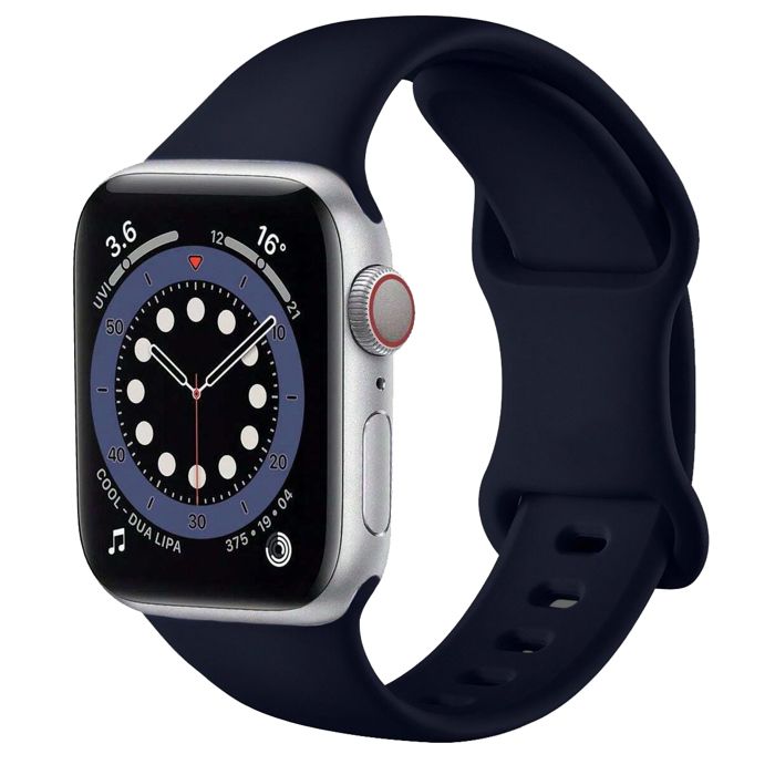 Bracelet Silicone Souple Bleu Nuit compatible avec Apple watch 38mm 40mm 41mm Serie 9 8 7 6 5 4 3 2 1 SE - Yuan Yuan