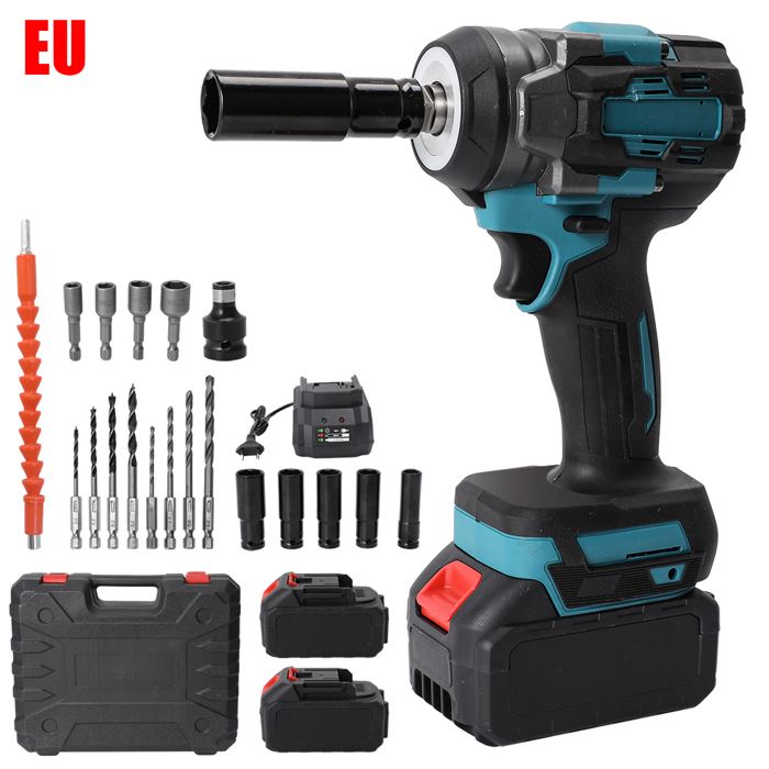 Clé à Choc Brushless 21V 800 NM avec 2 Batteries,3 vitesses variables