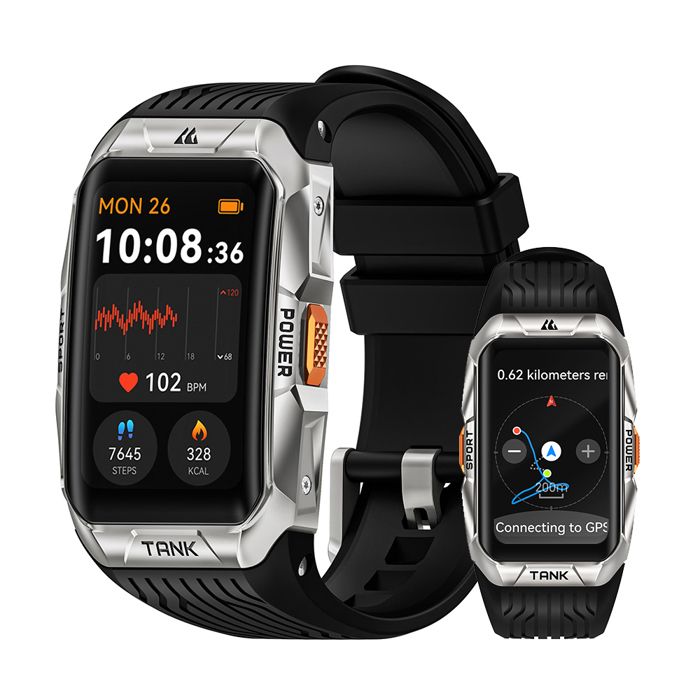 Montre connecté Homme KOSPET X2 Ultra Bracelet Sport GPS 50m Etanche Répondre/appeler Sommeil/Fitness/Tracker dActivit - Argent