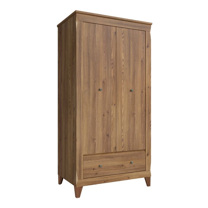 Armoire 2 portes 1 tiroir Petits-meubles - Raya - 102 x 63 x 202cm - Bois Armoire 2 portes 1 tiroir Petits-meubles - Raya - 102 x 63 x 202cm - Bois
