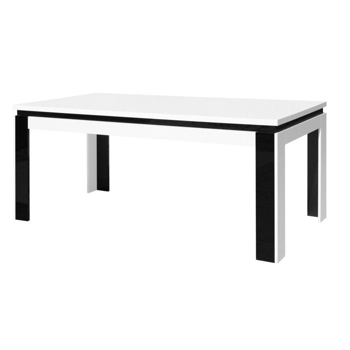 Table salle à manger LINA – 160 cm – Blanc et noir design moderne Table salle à manger LINA – 160 cm – Blanc et noir design moderne