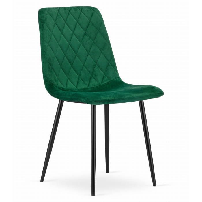KOMODEE Chaise TURANO - velours vert foncé x 1 45x89x53 cm KOMODEE Chaise TURANO - velours vert foncé x 1 45x89x53 cm