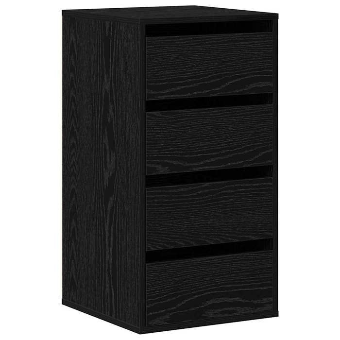 Noir Commode salon/BUFEET - CLARENCE - Avec rangement - Chêne noir 40 x 41 x 76 cm - Bois dingénierie LV884