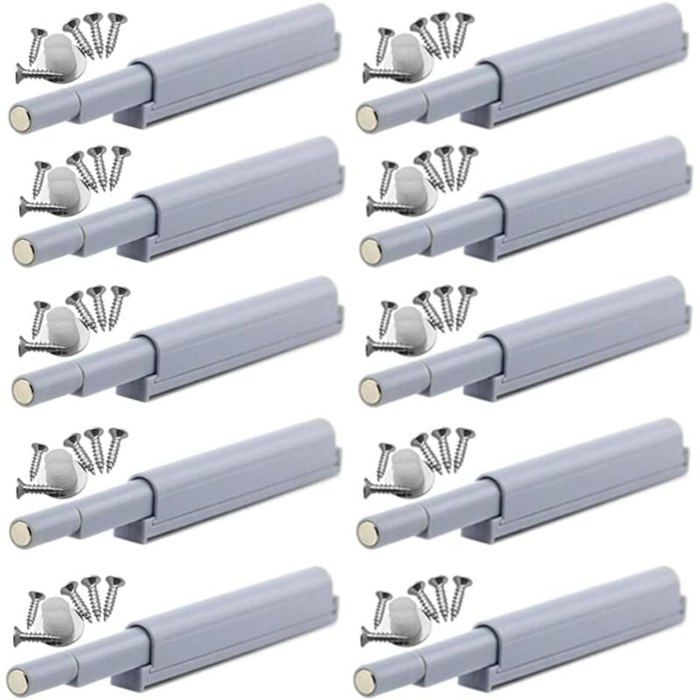 Loquet magnétique push-open - MICH - 10 pièces - Ouverture par pression - Design compact - Installation facile