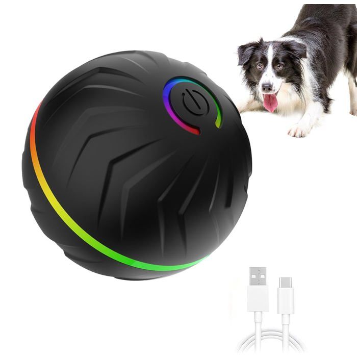 Lanceur de balle rechargeable par USB pour chiens jouet interactif pour animaux de compagniejouet pour enrichissement 67 cmNoir