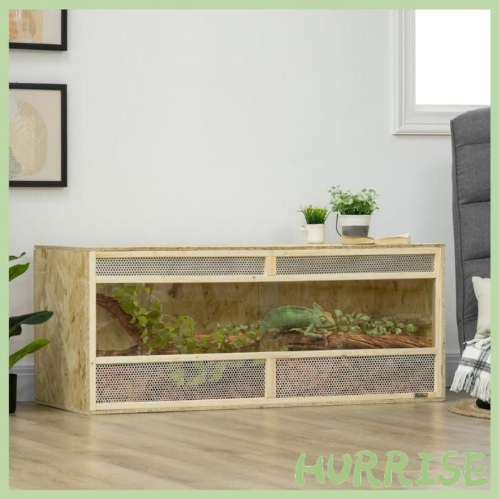 Meilleurs prix pour Cocosity Terrarium En Bois Osb Pour Reptiles Avec Porte Coulissante En Verre - 120 X 50 X 50 Cm Naturel