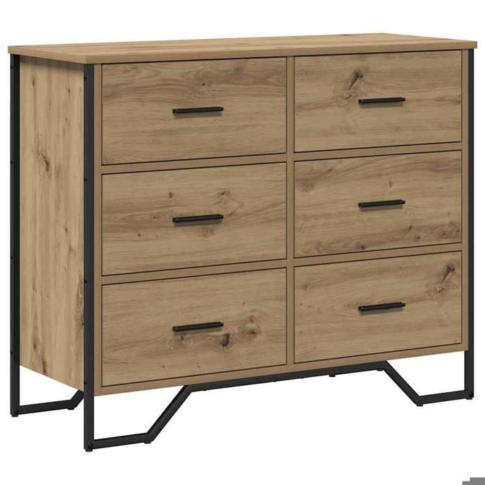 Top 2026@Cabinet de rangement salon/bureau Marron - SWEETY® Commode avec tiroir 2 pcs Chêne artisanal 91x35 5x74 5cm 575649