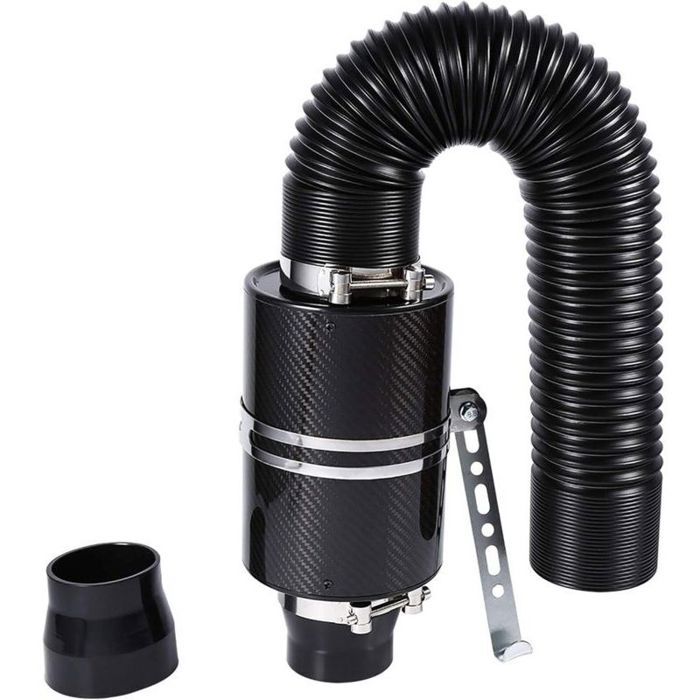 Kit daspiration dair froid en fibre de carbone Système daspiration filtre à air sport voiture boîte filtre à air Rubber Intake