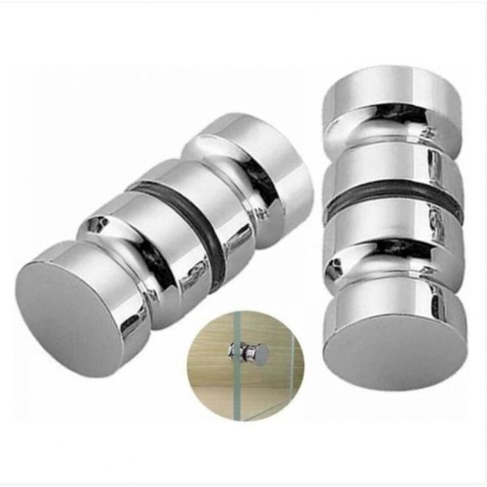Lot de 2 poignées porte douche chromée 30 mm en aluminium remplacement facile