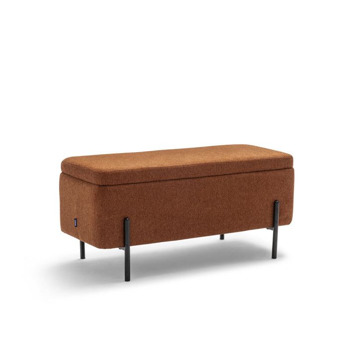 Kos - Banc coffre en tissu et métal L100cm - Rouille Kos - Banc coffre en tissu et métal L100cm - Rouille