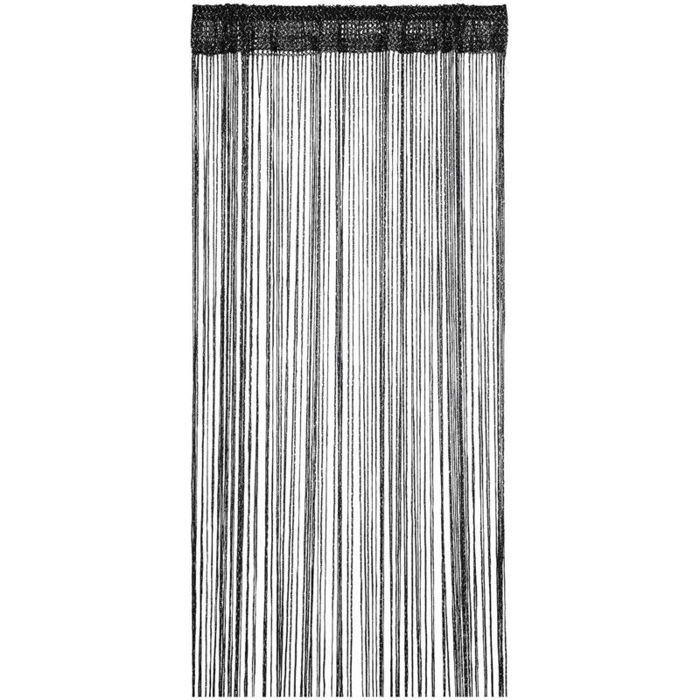 Rideau anti-mouches - PZCC - 90x200 cm - Franges pailletées - Noir - Protection insectes