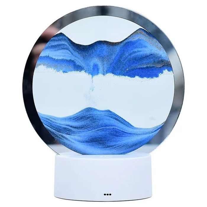 Lampe de Table à Sable Mouvant 3D Veilleuse LED Multicolore Décorative Cadeau