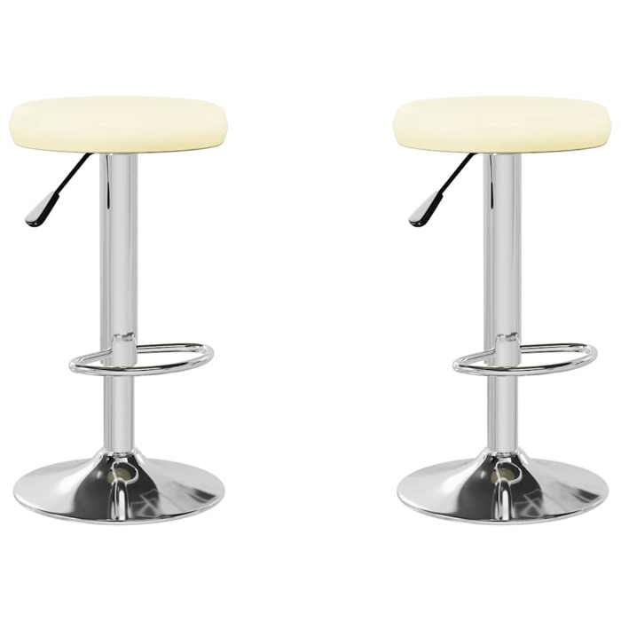 Crème Tabourets de bar lot de 2 crème similicuir - Fauteuil/Chaise LV5090