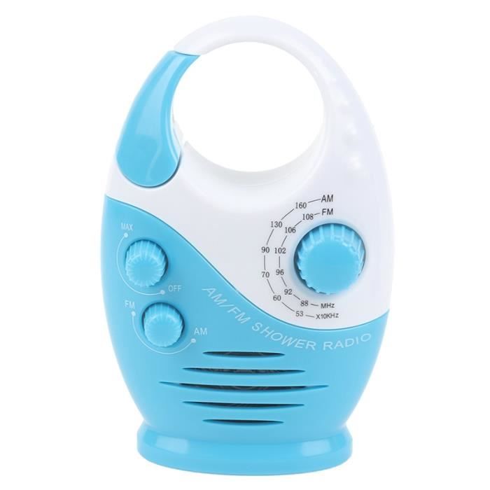 TMISHION Radio Douche AM FM étanche Portable ABS Radio Salle de Bain TMISHION Radio Douche AM FM étanche Portable ABS Radio Salle de Bain