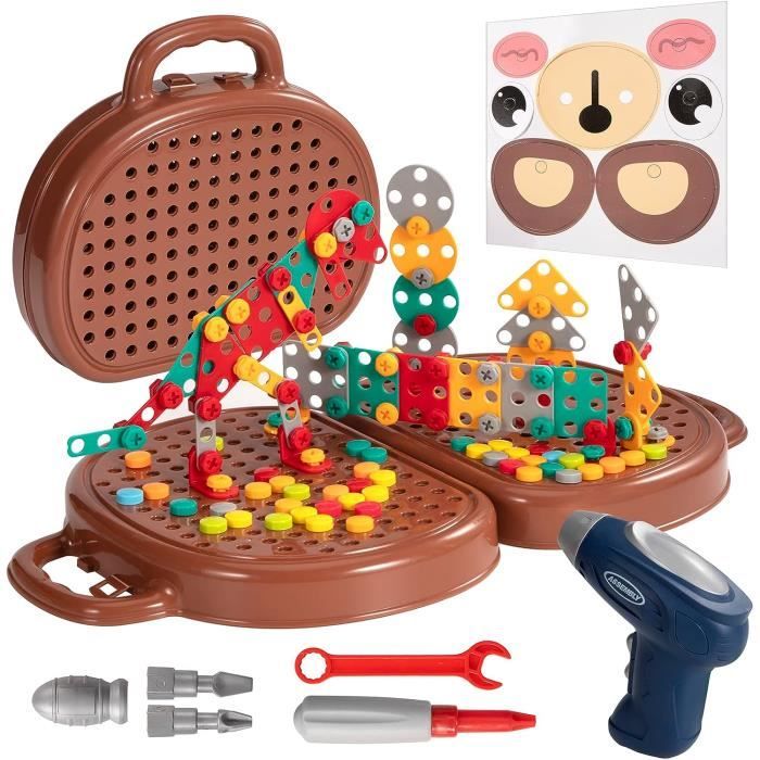 Jouet Garcon 3 Ans Mosaique,Jeux de Société Puzzle 3D Construction Enfant  Perceuse lectronique Jeu STEM Kit 203Pcs - Cdiscount Jeux - Jouets