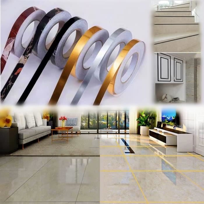 4 Rouleaux De Doré Ruban Adhésif Décoratif Pour Carrelag,Bricolage