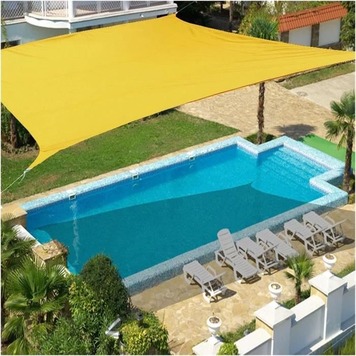 KOUDU Voiles D'ombrage Filet D'ombrage 1.6x9.5m Rayons UV Résistante Renforce Épaissir Voile Pour Jardin Terrasse Camping Fête Piscine, Avec Corde, Blanc