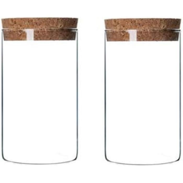Bouteilles En Verre Borosilicate 300 Ml - Lot De 4 Avec Couvercle Inox Et échelle Mesure - Sans BPA, Lavable Au Lave-vaisselle - Pour Jus, Smoothies, Repas