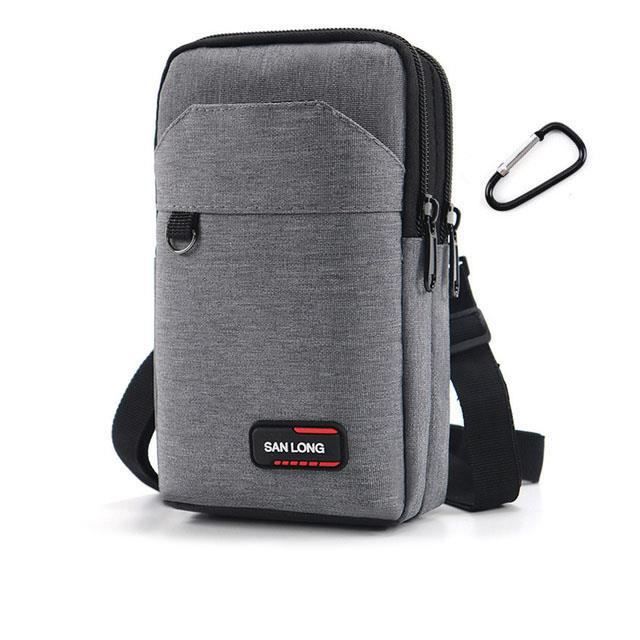 Pochette Téléphone Double Couche Avec Bandoulière - Étui Ceinture Homme/femme Pour Smartphone Et Powerbank