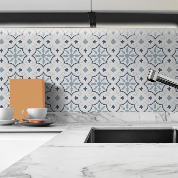 Stickers Muraux Adhésifs 3D Diamant - 10 Feuilles Hexagonales Pour Cuisine & Salle De Bain - 30.5x30.5cm - Effet Carrelage Vintage