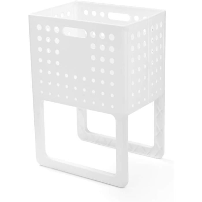 Paniers à Linge Pliables Avec Pieds - 38 Litres - Blanc - Design Aéré Anti-odeurs - Facile à Ranger Et Transporter