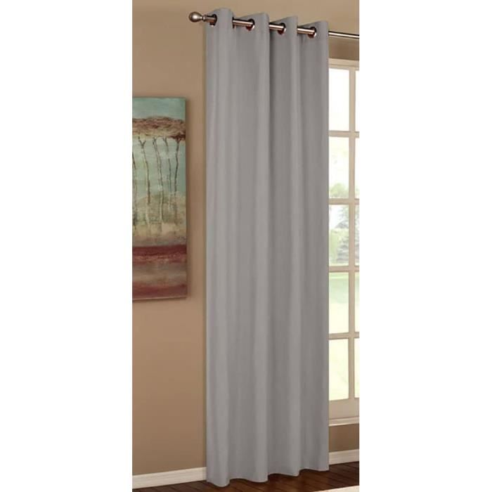 Rideau Opaque Avec Œillets En Micro Satin, Mat, -20405-20405 -, Gris