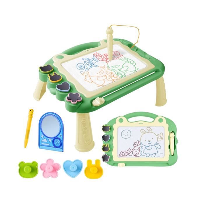 Ardoise Magique Grande avec Pieds - Marque - Vert - Tableau de Dessin Magnétique Effacable - Jouets Éducatifs