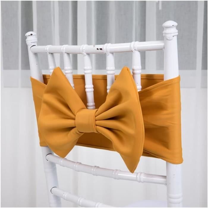 Lot De 6 Nœuds De Chaise Orange Pour Mariage – Décoration église, Allée, Banc