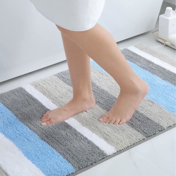 Rururug Tapis de bain extra large en microfibre absorbant, antidérapant, anti-moisissure, lavable en machine, pour chambre à coucher, salle de bain, beige, 150 x 60 cm