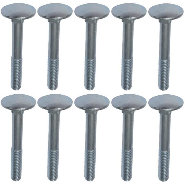 Boulons De Carrosserie Tête Ronde Collet Carré – Acier Inoxydable 304 – M4 à M12 – Longueur 10-100 Mm – Lot 20 (M4x30 Mm)