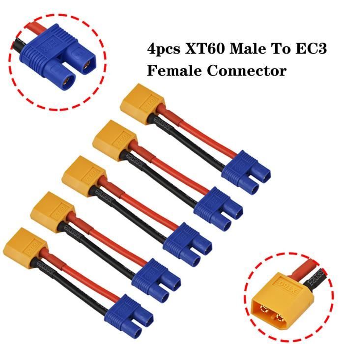 Femme XT60 to male deans t connecteur lipo batterie chargeur adaptateur esc convertisseur 
