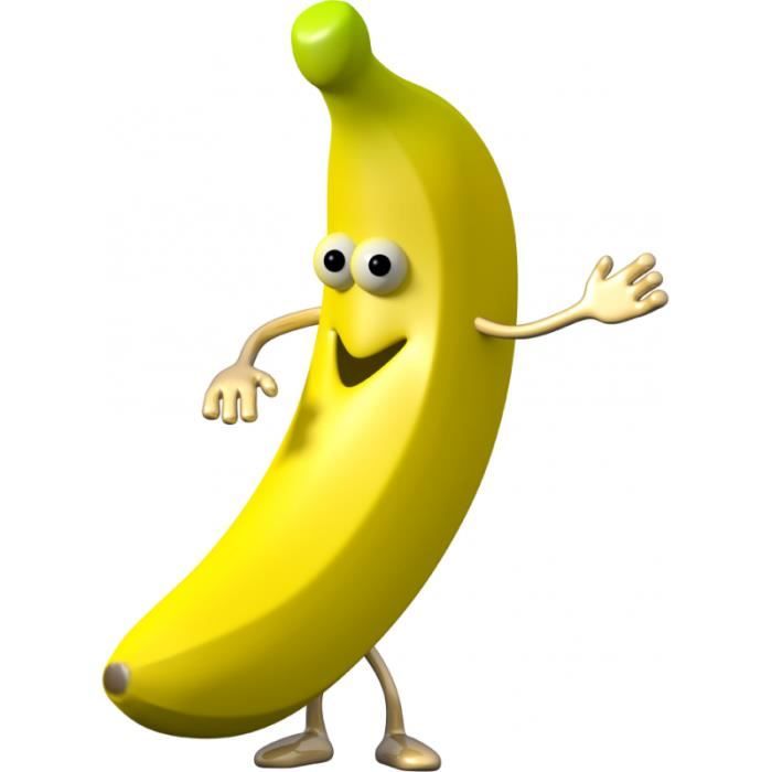 Stickers Banane Rigolote Sens Normal 45 X 45 Cm Cdiscount Maison