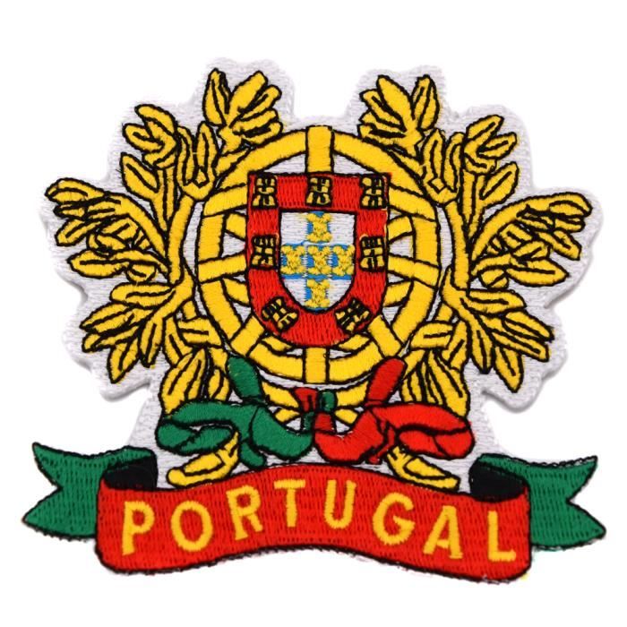 Patch écusson brodé blason armoirie portugal portugais drapeau thermocollant