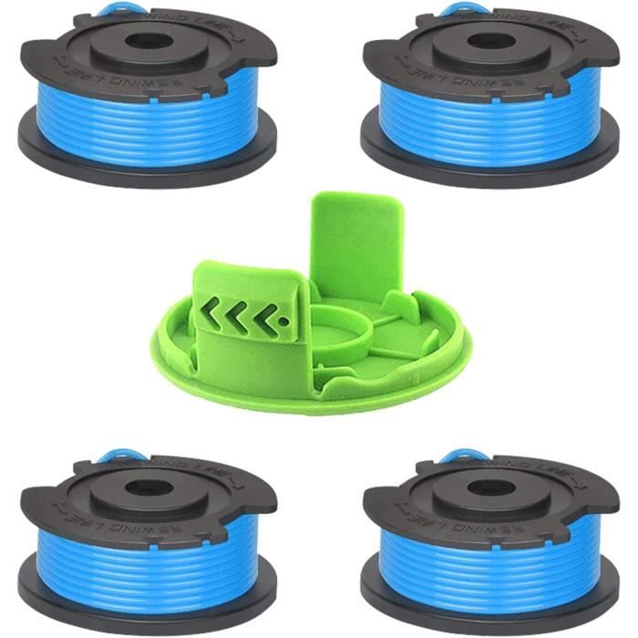 Lot 5 Bobines RAC123 + Capuchon RAC122 Pour Débroussailleuse Ryobi - Compatible RLT4027, RLT4125, RLT5027, RLT6030, RLT5127, RLT6130