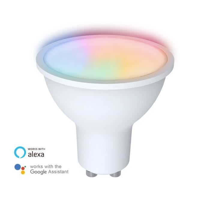 nityam smart ampoule led connectée spot 4.7w 400 lumens culot gu10 - couleur d'éclairage multicouleurs (rgb) + changement de blancs