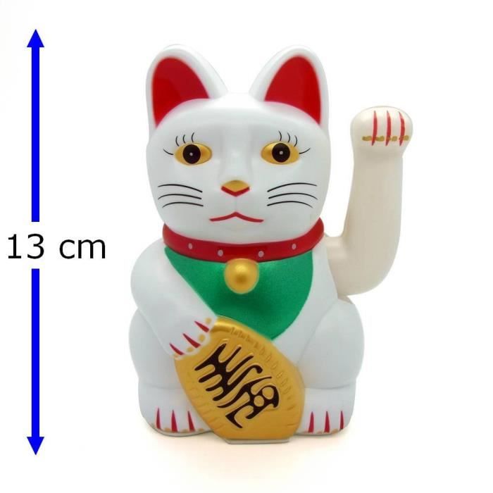 Chat Porte Bonheur Chinois Maneki Neko Starlet24 Feng Shui Plastique Weiss 13 Cm Cdiscount Maison
