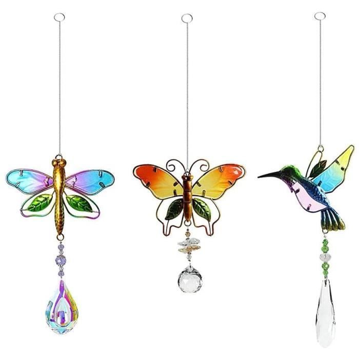 Attrape-soleil Papillon En Cristal - Décoration à Suspendre à La Fenêtre Pour Créer Des Arcs-en-ciel - Pour Chambre, Salon, Jardin - 5