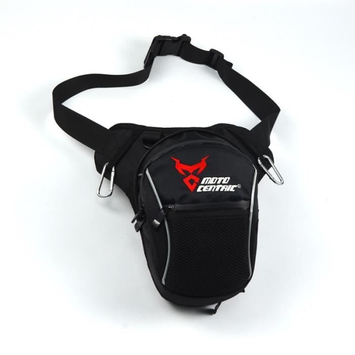Sac bandouli?�re,Sacoche noir ?� hanche ?�tanche pour conducteur de moto, sac banane de motocycle 