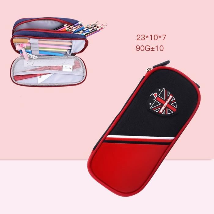 Trousse Scolaire En Tissu Oxford Uni - Multicolore - Dimensions 22x6x5 Cm - Fournitures De Bureau - Neuf
