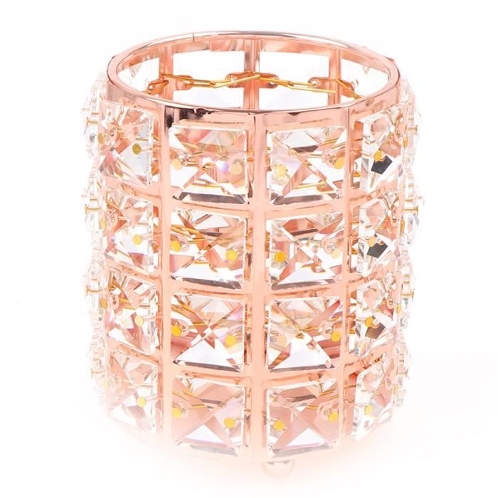 Boîte De Rangement à 3 Compartiments Pour Pinceaux De Maquillage - Motif Diamant écrasé Argenté