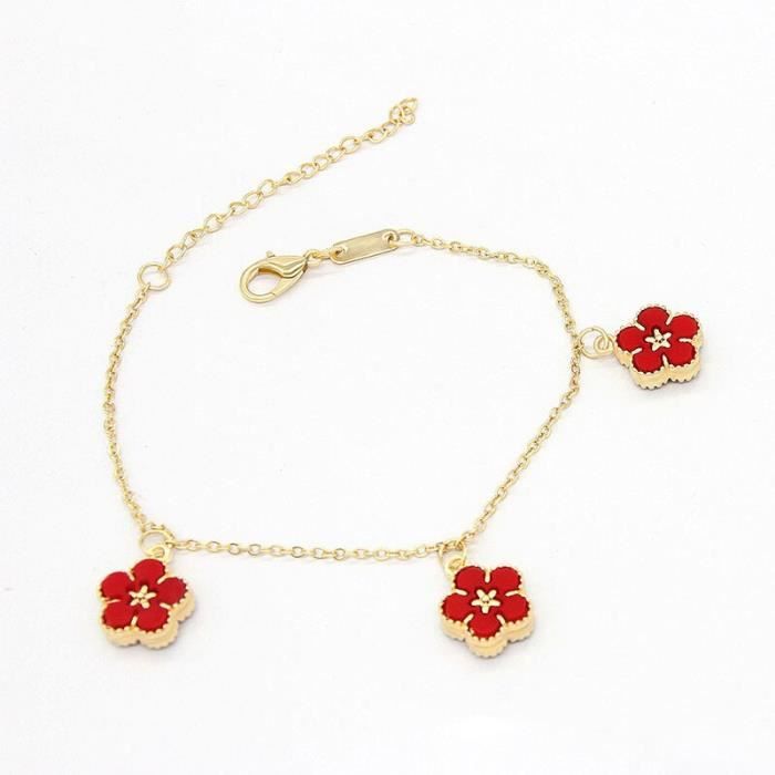 Ensemble De Bijoux Trèfle à Quatre Feuilles - 4 Pièces (collier, Boucles D'oreilles, Bracelets) - Plaqué Or 18k, Symbole Chance - 13