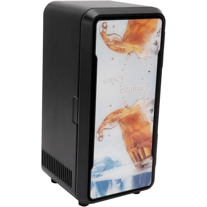 Mini Réfrigérateur 4L Capacité Réfrigérateur Portable Petit Refroidisseur Ou Réchauffeur Alimenté par AC DC pour Soins de la Peau avec Porte Miroir pour Nourriture Cosmétiques Maison Bureau et Voiture