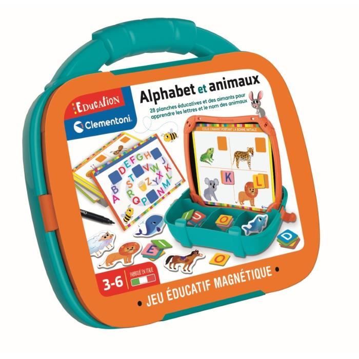 Mallette Lettres & Animaux magnétiques - Clementoni - Dès 3 ans - Multicolore - Intérieur
