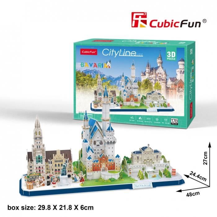 Puzzle 3D Bayern Allemagne - CUBICFUN - 178 pièces - Architecture et monument - Adulte