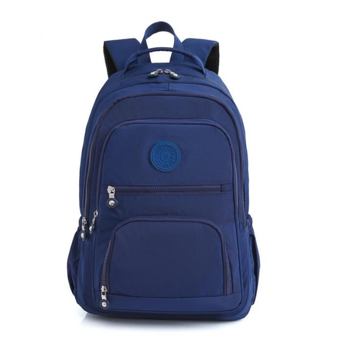 YANAIER Sac à Dos Tendance Femme Nylon Imperméable - École, Travail, Voyage - 27x12x32 Cm